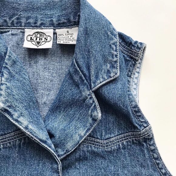 Vintage Acme kids bugs bunny denim vest EUC S(7-8Y) - Picture 2 of 8